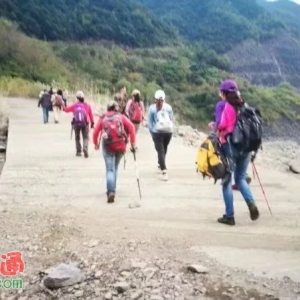 驴友登山 边聊天边观景 结果2人坠入数十米深的大坑！